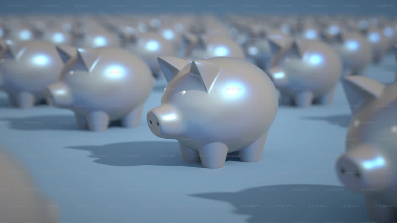 A group of piggy banks